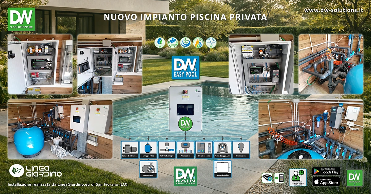Piscina privata con DWS Easy Pool e DWS Rain in provincia di Milano