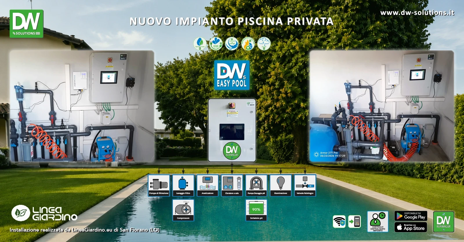 Piscina privata con DWS Easy Pool in provincia di Lodi